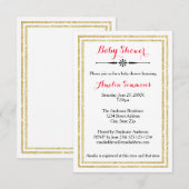 Double Gold Trim - 3x5 Baby shower Uitnodiging (Voorkant / Achterkant)