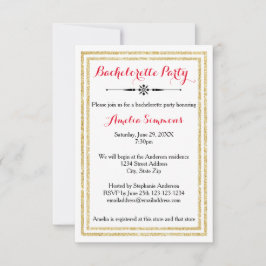 Double Gold Trim - 3x5 vrijgezellenuitnodiging Kaart