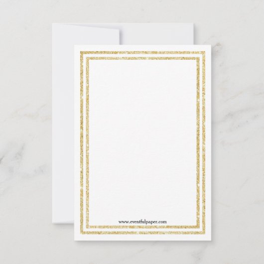 Double Gold Trim - 3x5 vrijgezellenuitnodiging Kaart (Achterkant)