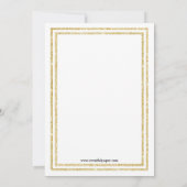 Double Gold Trim - Baby shower Uitnodiging (Achterkant)