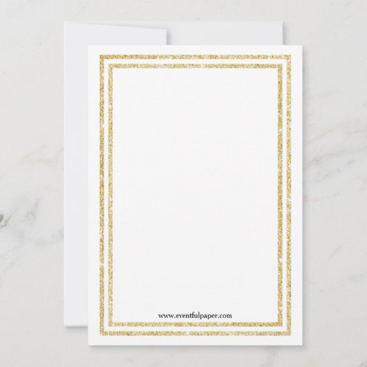 Double Gold Trim - Baby shower Uitnodiging (Achterkant)