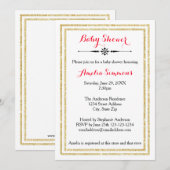 Double Gold Trim - Baby shower Uitnodiging (Voorkant / Achterkant)