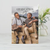 Double Graduates foto gezamenlijke partij Uitnodig Kaart (Staand voorkant)