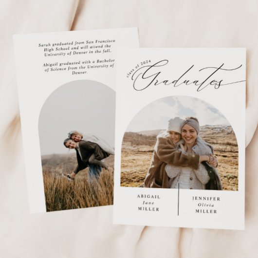 Double Graduates Photo Afstuderen aangekondigd Aankondiging