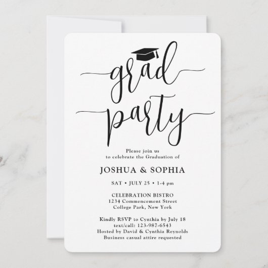 Double Graduation Party 2 Afgestudeerden 'Foto's J Kaart (Achterkant)