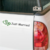 Double Green Hearts Net getrouwd Bumpersticker (Op Truck)