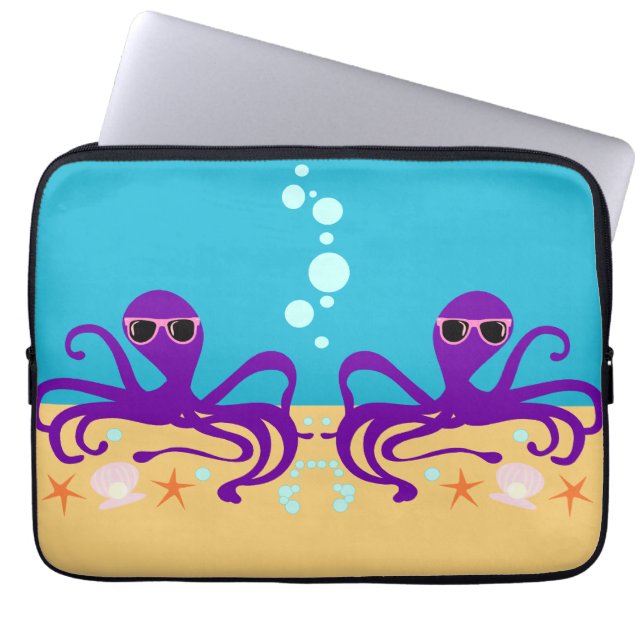 Double Groovy Octopus Laptop Sleeve (Voorkant)