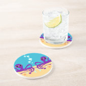 Double Groovy Octopus Zandsteen Onderzetter (Zijkant)