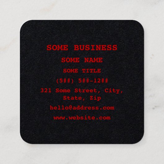 Double Happiness 囍 Shuangxi Chinese Hanzi Heart Vierkante Visitekaartje (Achterkant)