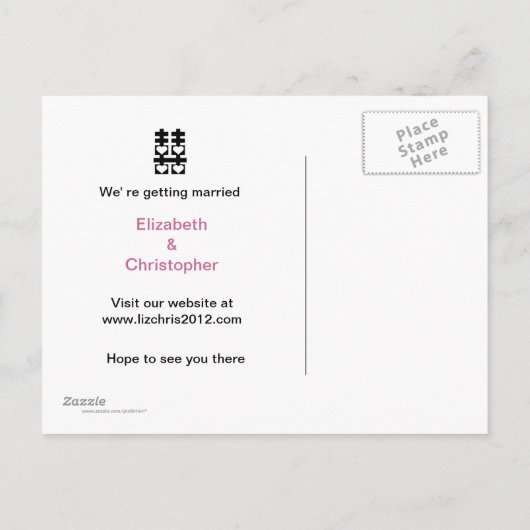 Double Happiness Chinees Bewaar de datum Briefkaar Aankondigingskaart (Achterkant)