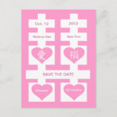 Double Happiness Chinees Bewaar de datum Briefkaar Aankondigingskaart (Voorkant)