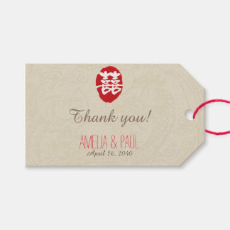 Double Happiness Chinees huwelijksgeschenk Label Cadeaulabel