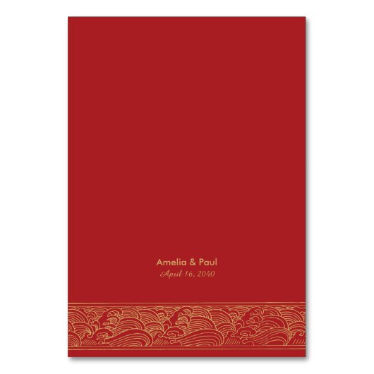 Double Happiness Chinese Trouwtafel Kaart (Achterkant)