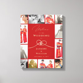 Double Happiness Knot Chinese Wedding Photo Canvas