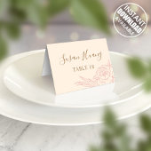 Double Happiness Peony Wedding Place Card Poster