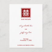 Double Happiness Save The Date Wedding Briefkaart (Voorkant)