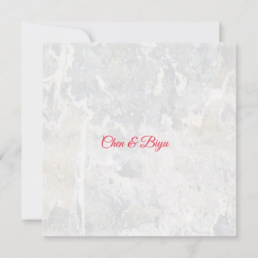 Double Happiness Thema Custom Wedding Invitation Kaart (Achterkant)