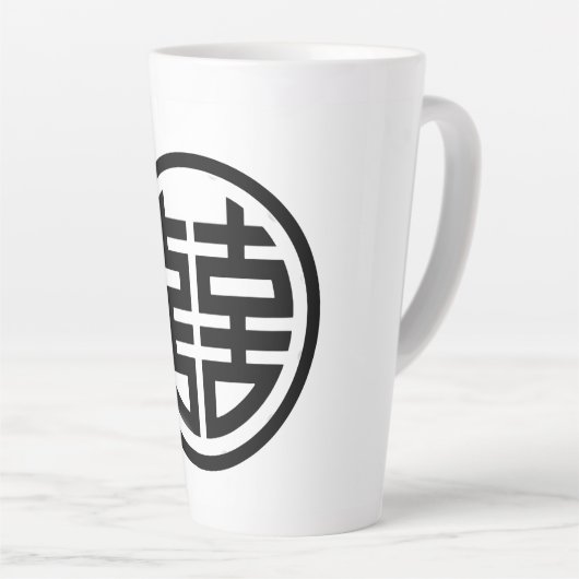 Double Happiness/White/Large Latte Mok (Rechterhoek)