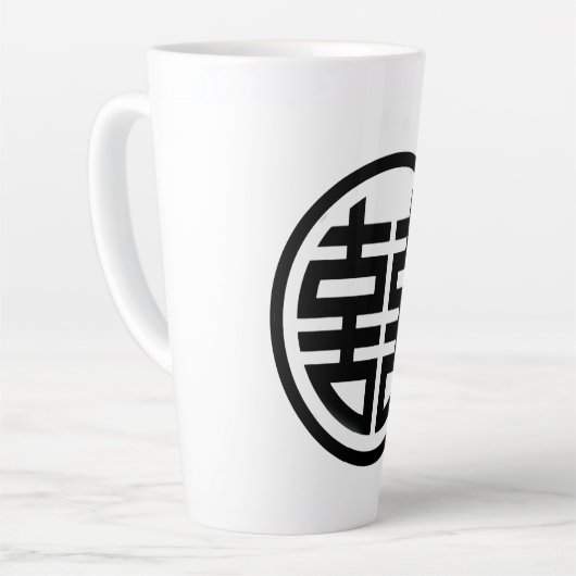 Double Happiness/White/Large Latte Mok (Linkerhoek)