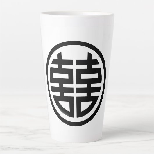 Double Happiness/White/Large Latte Mok (Voorkant)