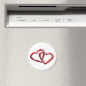Double Heart Valentijnsdag Gift Magneet (Insitu (Vaatwasser))