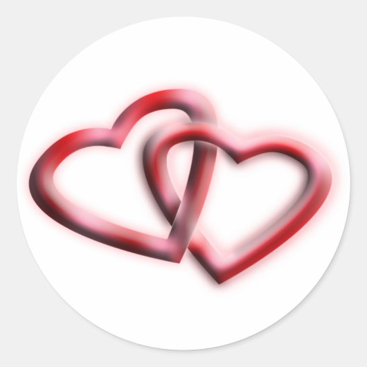 Double Heart Valentijnsdag Gift Ronde Sticker (Voorkant)