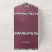 Double Hearts & Glitter - Lavendel All In One Uitnodiging (Buitenkant)