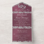 Double Hearts & Glitter - Lavendel All In One Uitnodiging (Binnen)