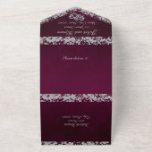 Double Hearts & Glitter - Paarse All In One Uitnodiging (Buitenkant)