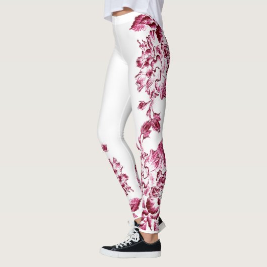 Double Hibiscus Pink Leggings (Links)