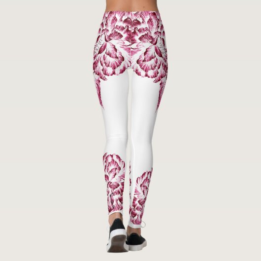 Double Hibiscus Pink Leggings (Achterkant)