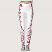 Double Hibiscus Pink Leggings (Voorkant)