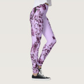 Double Hibiscus Purple on Lt Purple  Leggings (Rechts)