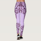 Double Hibiscus Purple on Lt Purple  Leggings (Achterkant)