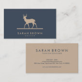 Double Horn navy Deer Visitekaartje (Voorkant / Achterkant)