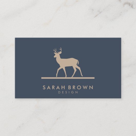 Double Horn navy Deer Visitekaartje (Voorkant)