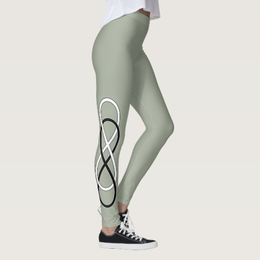Double Infinity zwart & wit + uw ideeën Leggings (Rechts)