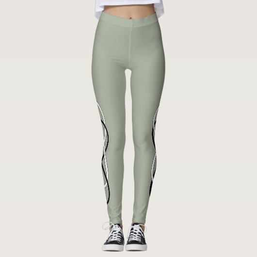 Double Infinity zwart & wit + uw ideeën Leggings (Voorkant)