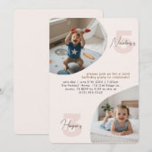 Double Joint Birthday Party Invitations Kids Photo Kaart (Voorkant / Achterkant)