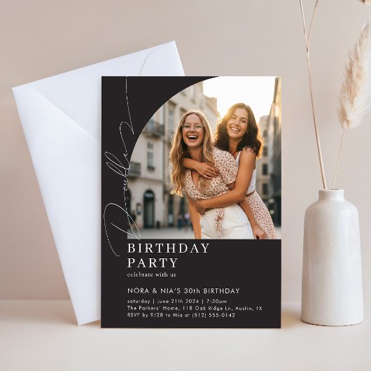 Double Joint Dual 30th Milestone Birthday Party Kaart