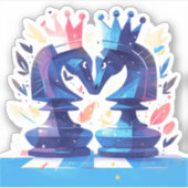 Double Knight Chess Sticker (Voorkant)