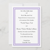 Double Lavender Trim -5x7Wedding Invitation Kaart (Voorkant)