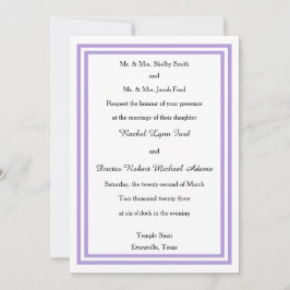 Double Lavender Trim -5x7Wedding Invitation Kaart