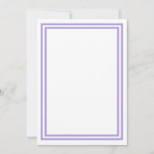 Double Lavender Trim -5x7Wedding Invitation Kaart (Achterkant)