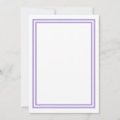 Double Lavender Trim -5x7Wedding Invitation Kaart (Achterkant)