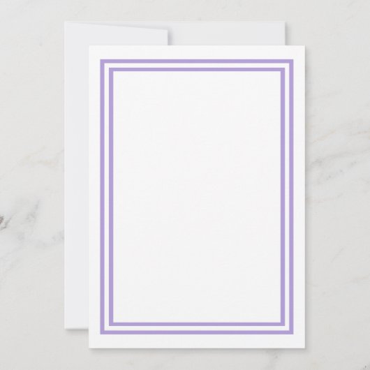 Double Lavender Trim -5x7Wedding Invitation Kaart (Achterkant)
