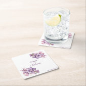 Double Lilah Flower: gepersonaliseerde bruiloft On Kartonnen Onderzetters (Insitu)