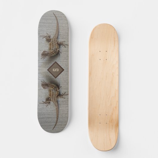 Double Lizard Monogram Persoonlijk Skateboard (Voorkant)
