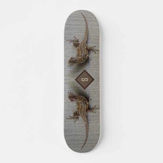 Double Lizard Monogram Persoonlijk Skateboard (Voorkant)
