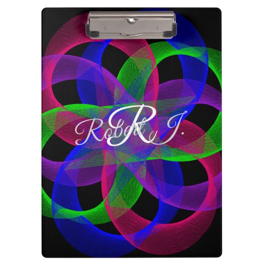 Double Loop Mesh Geometric Clipboard Klembord (Voorkant)